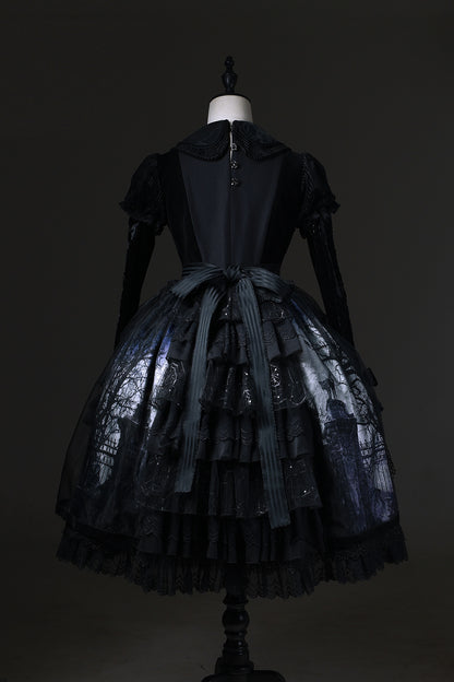 [Deadline for reservation: February 23rd] Horror House Spider Web Gothic Cape Dress