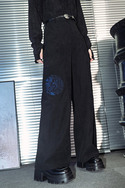 レトロコーデュロイワイドレッグパンツ