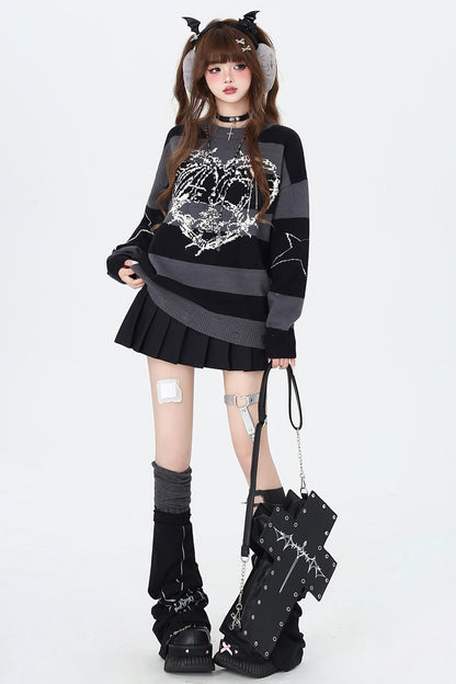 Subculture Stripe Heart Star Sweater