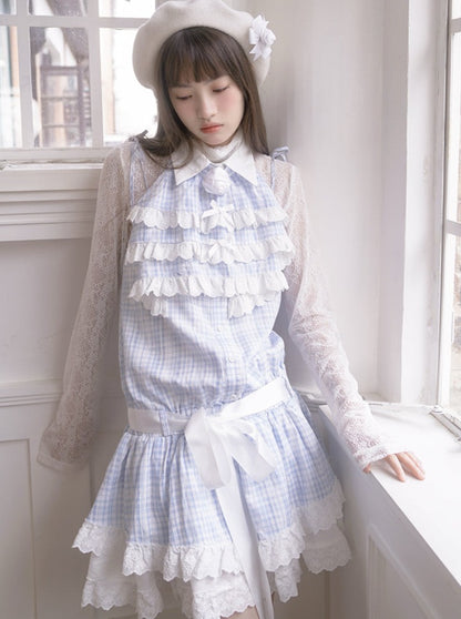 Angel Ice Blue Check Summer Dress