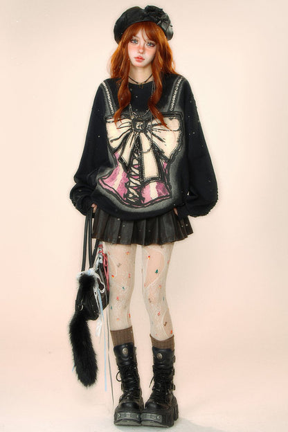 クールボウハンドペイントスウェット