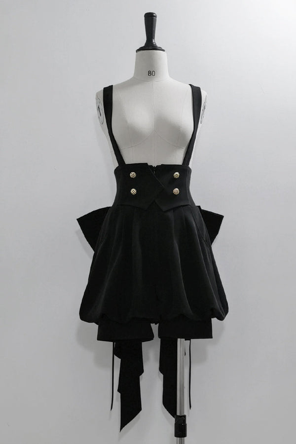 【予約商品】レトロエレガントダークキュートプリンスリボンシャツ＋テールショートパンツ