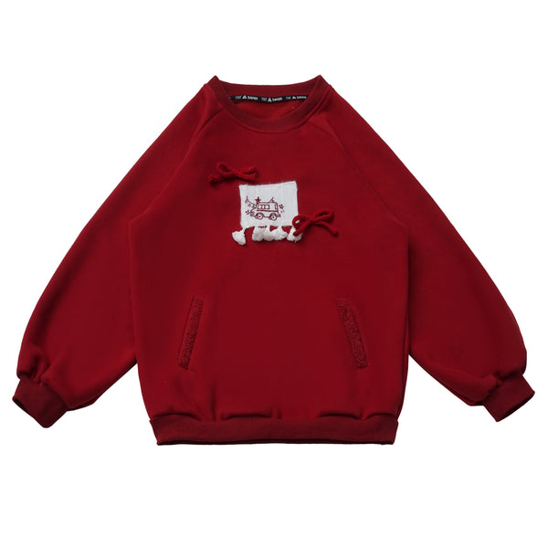 ルーズフリーススウェット+チェックスカート