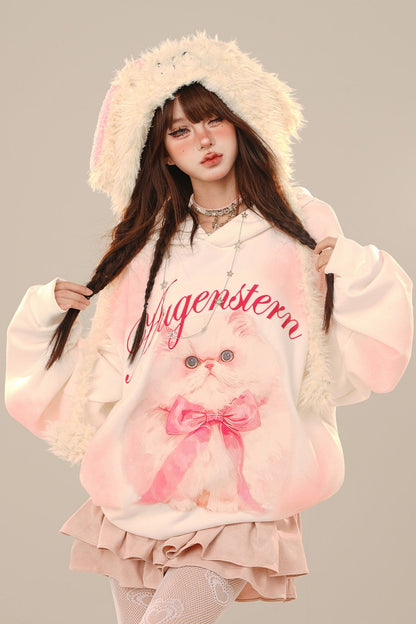 Cat Doll Loose Hoodie Oversized Sweatshirt