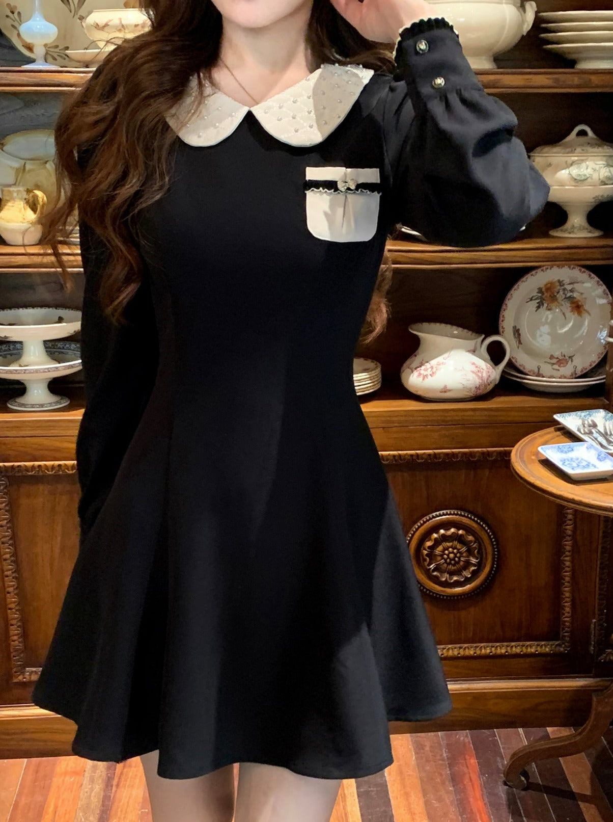 Sofia French Doll Color Black One Piece