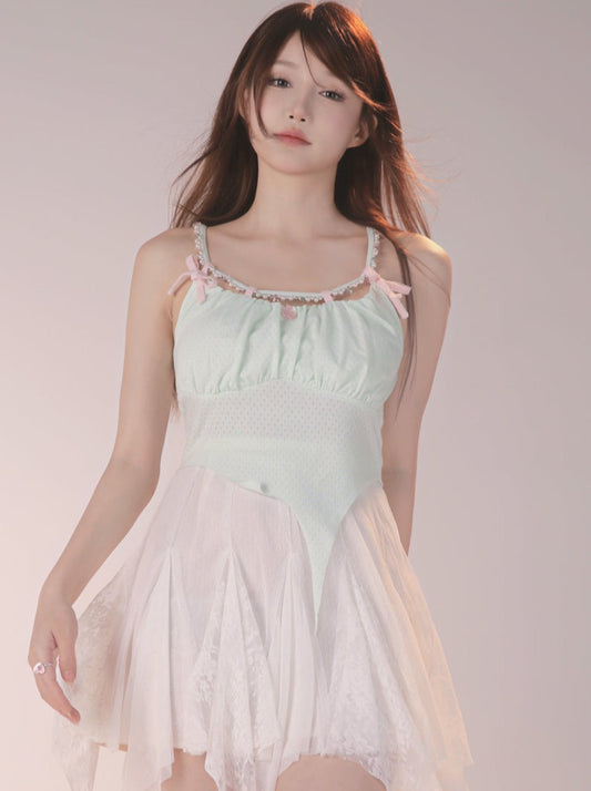 Mint Irregular Crystal Sound Camisole