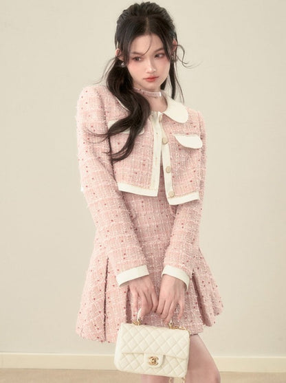 Sweet Tweed Dress + Doll Collar Tweed Jacket