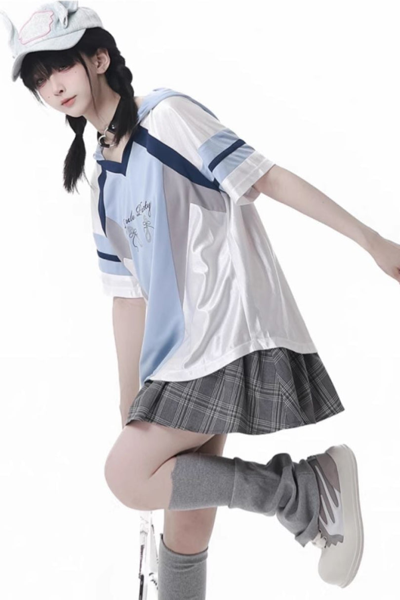 スポーティートップス＋フードトップス＋ケーキキュロット