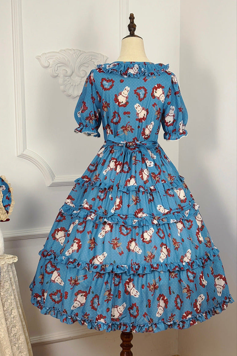[Pre-order Deadline: January 31] Forest Berry Rabbit Series Daily Puff Sleeve Dress