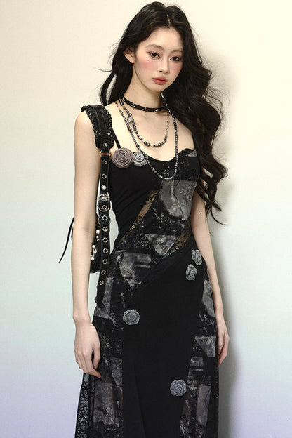 Royal Sister Style Lace Suspender Dress