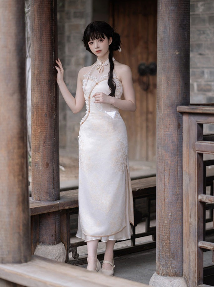 Chinese short dress set + long Chinese dress set + apron + accessories