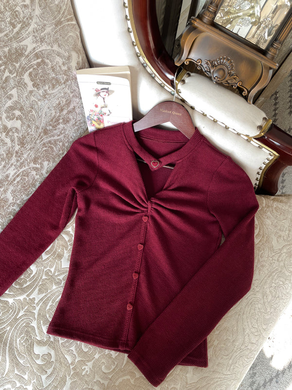 French Love Twist Knit + Velvet Black Skirt