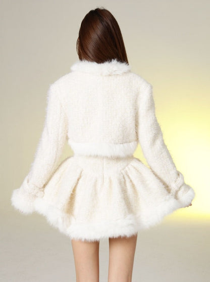 Snow Girl Tweed Jacket + Tweed Puff Dress