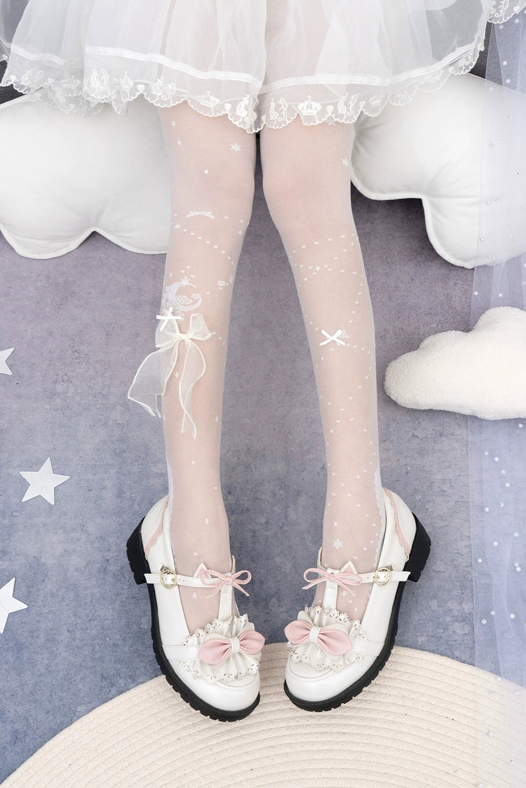 Sheer Ribbon Sweet Lolita Tights