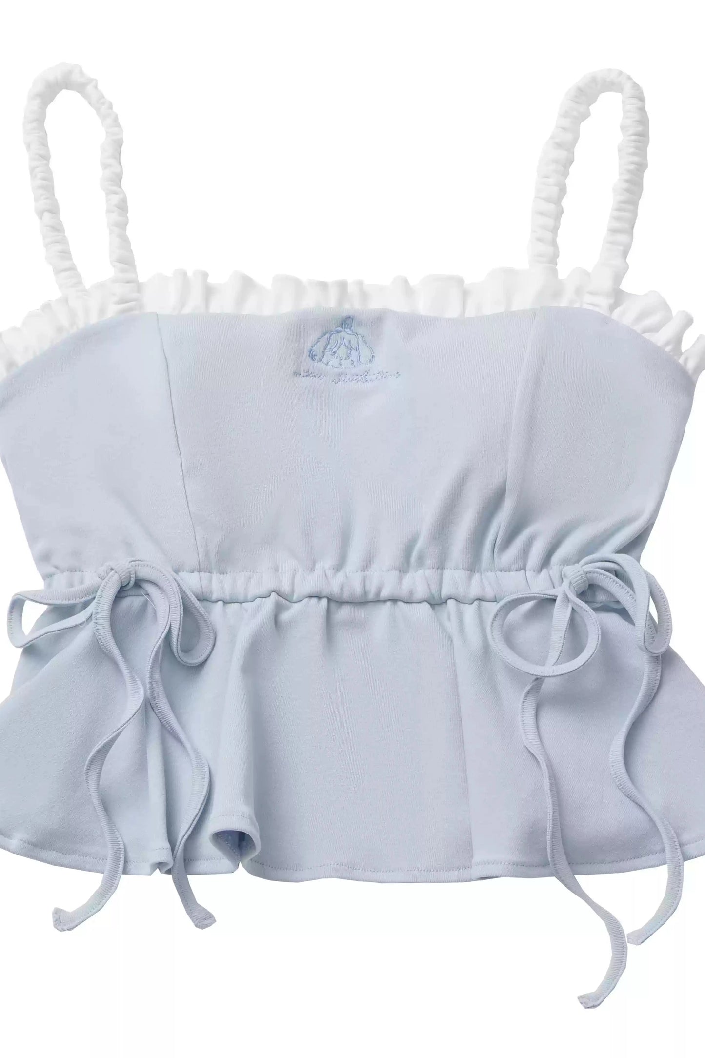 Powder Blue Suspender Cardigan And Skirt Set-Up