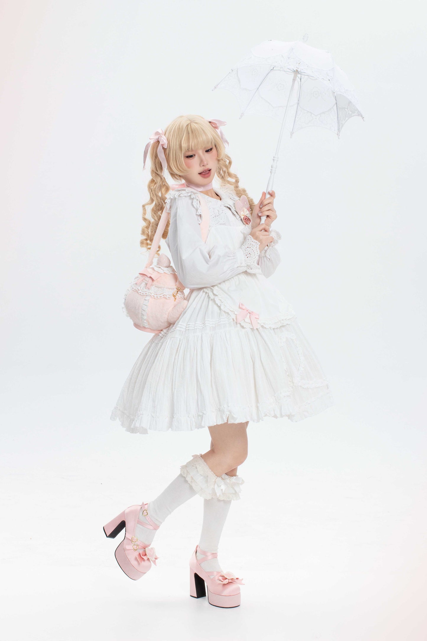 ピュアピンクティーポットバッグ