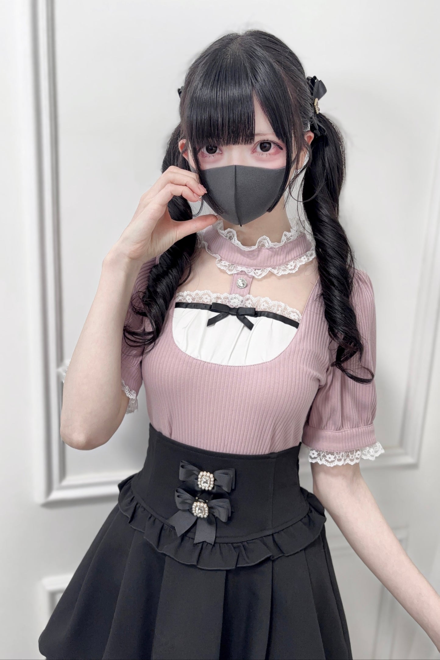 【予約商品】ゴシック地雷リボンカラートップス