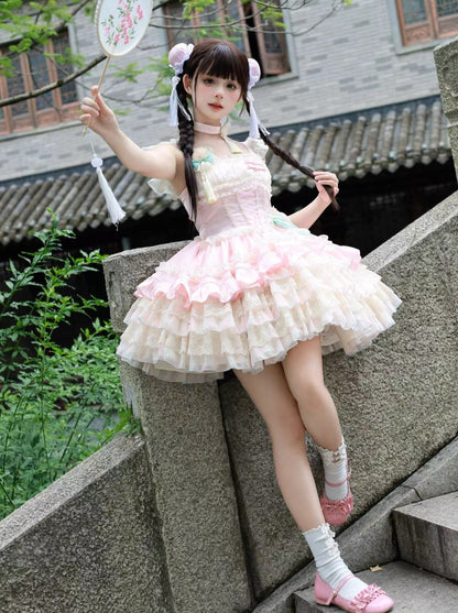 Flower Frilled Chinese Lolita Dress