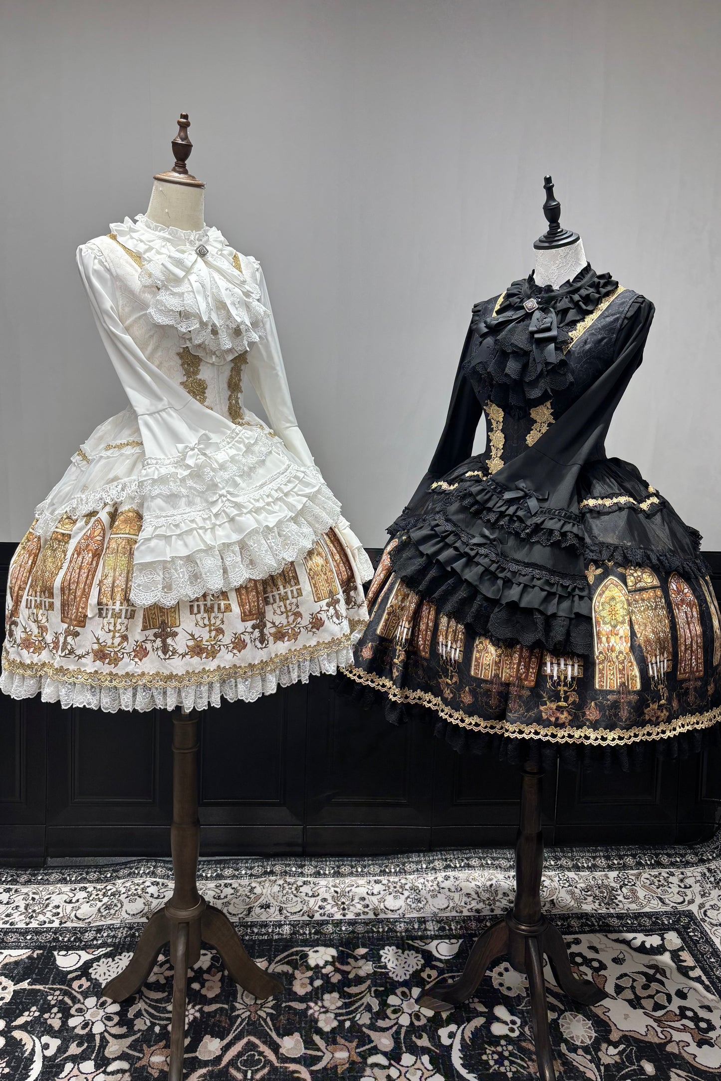 【9月28日予約締切】Gothic Lolita Stained Glass Lace Ruffle Corset JSK Dress