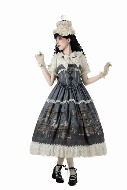 スペルコレクションルームステッチフェイクツーピースドレス