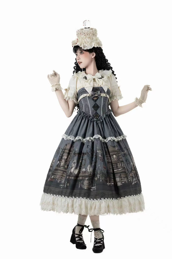 スペルコレクションルームステッチフェイクツーピースドレス