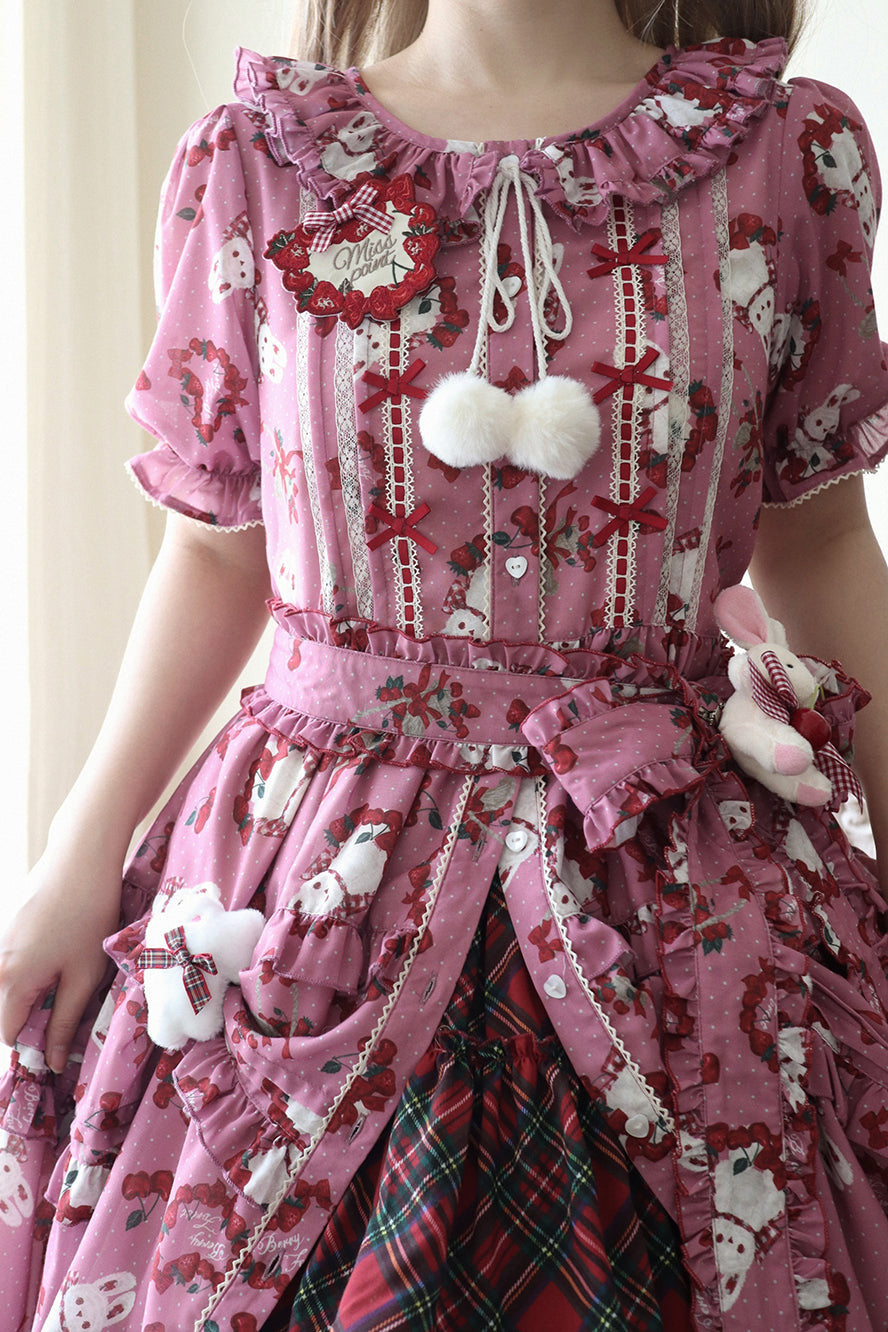 [Pre-order Deadline: January 31] Forest Berry Rabbit Series Daily Puff Sleeve Dress