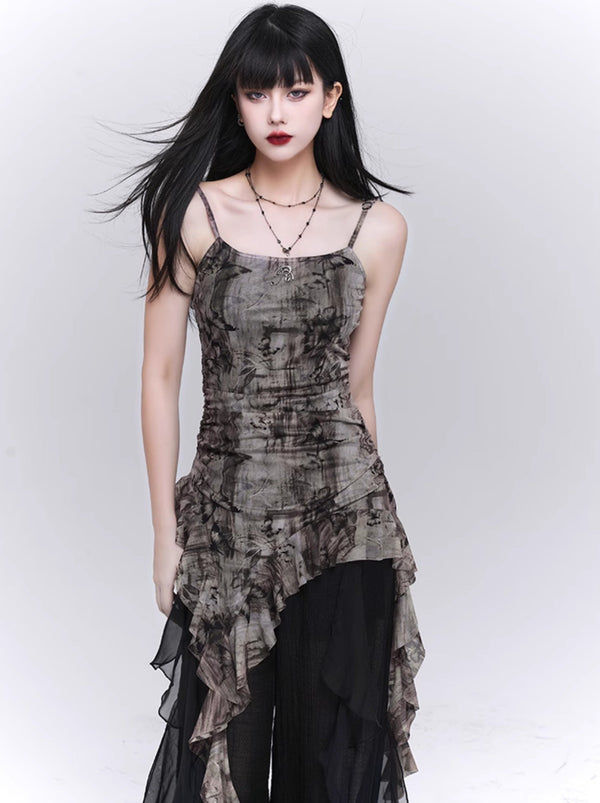 ダークデザインアシメキャミソール