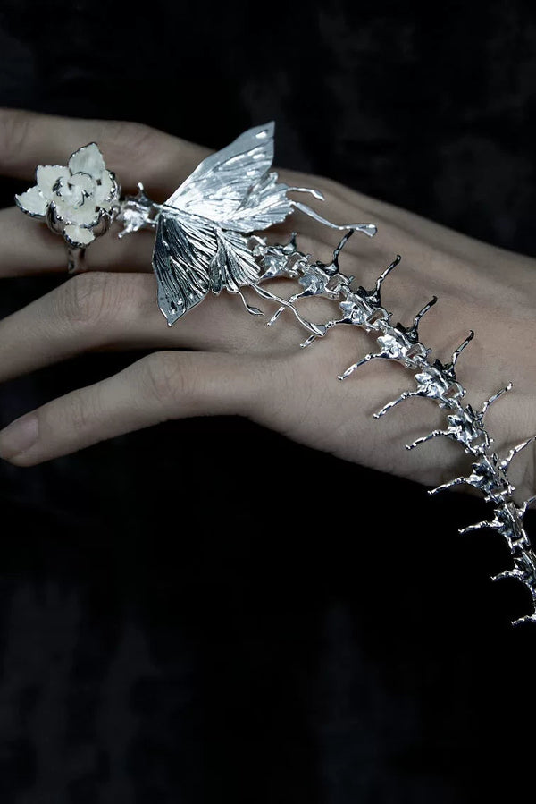 Skeleton Star Ring Silver