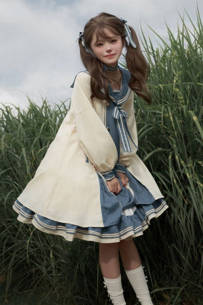 [October 18 reservation deadline] Sailor color A line layered dress