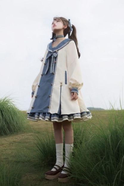 [October 18 reservation deadline] Sailor color A line layered dress