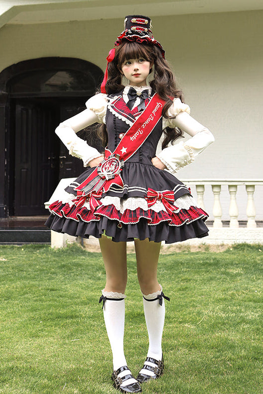 【1月13日予約締切】Honor Guard Ceremony ブラックレッドチェックテーラーカラービスチェドレス