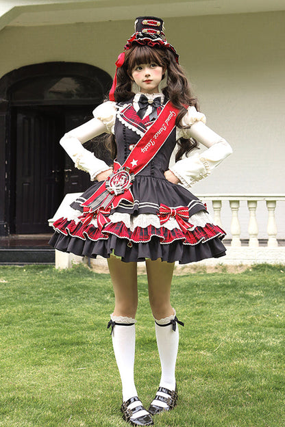 【1月13日予約締切】Honor Guard Ceremony ブラックレッドチェックテーラーカラービスチェドレス