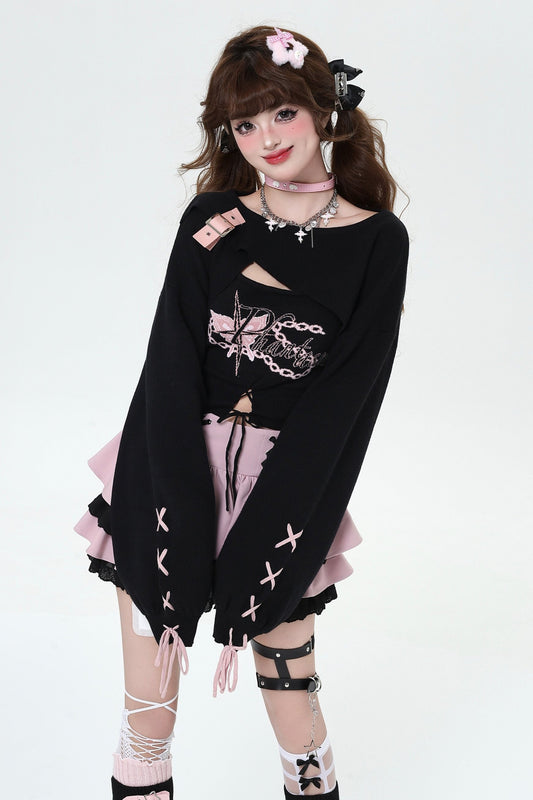 ハートレートロングスリーブニットセータセット