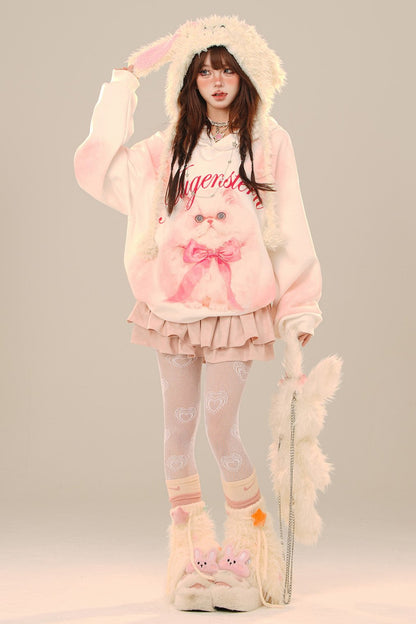 Cat Doll Loose Hoodie Oversized Sweatshirt