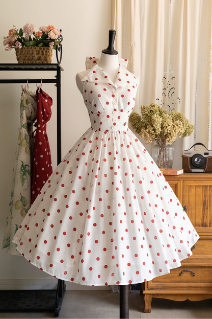 Retro Elegant Halter Neck French Flare Dress