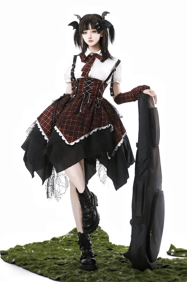 リアルソウルソングスパイダーチュールレイヤードストラップスカートスーツ