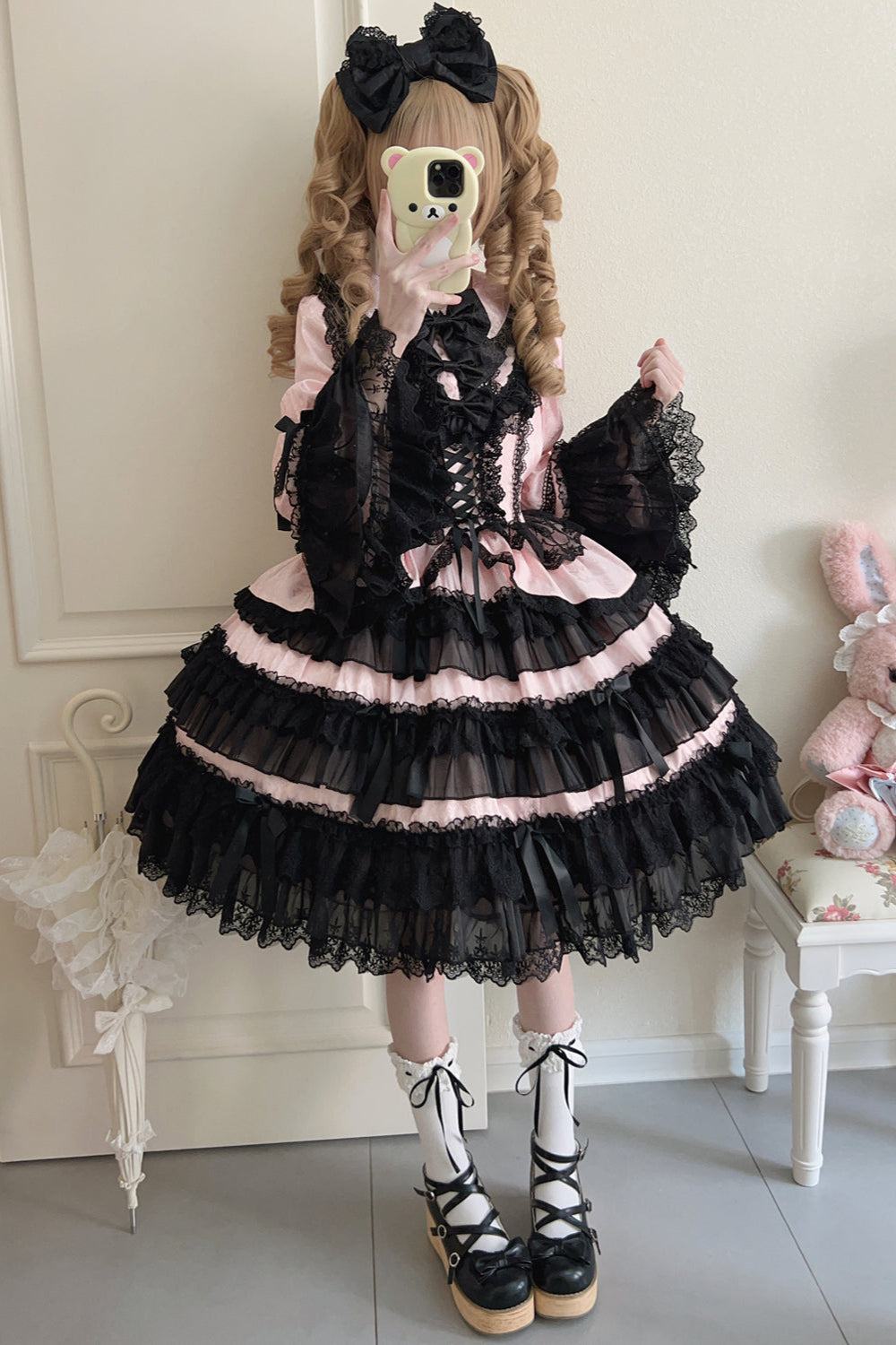 【予約商品】レースティアードロリータドレス