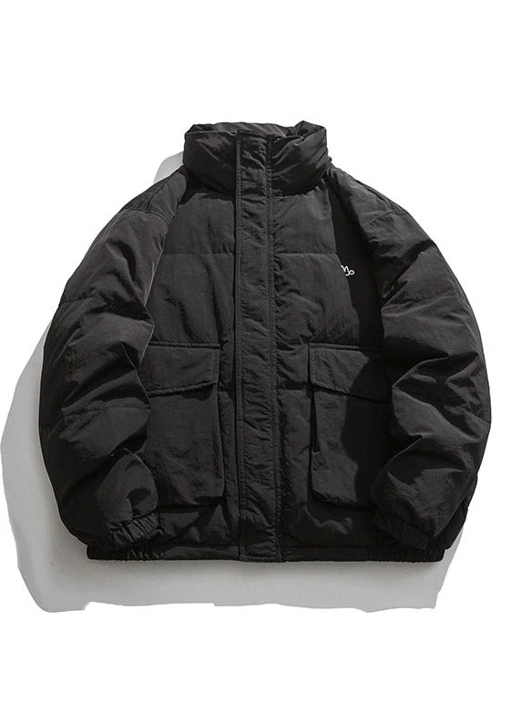 ルーズオーバーサイズダブルポケットダウンジャケット