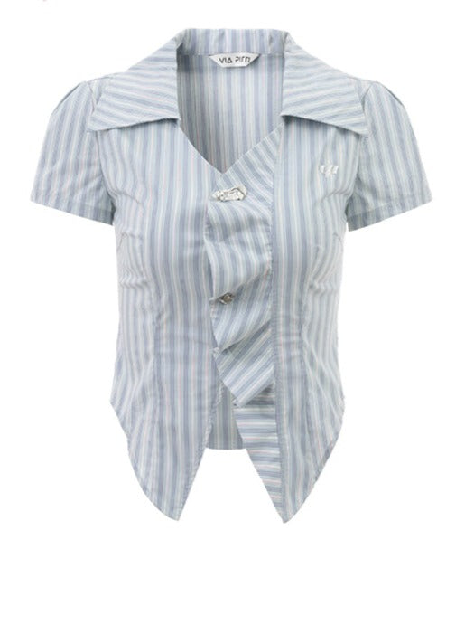 ストライプスリムサマーシャツ