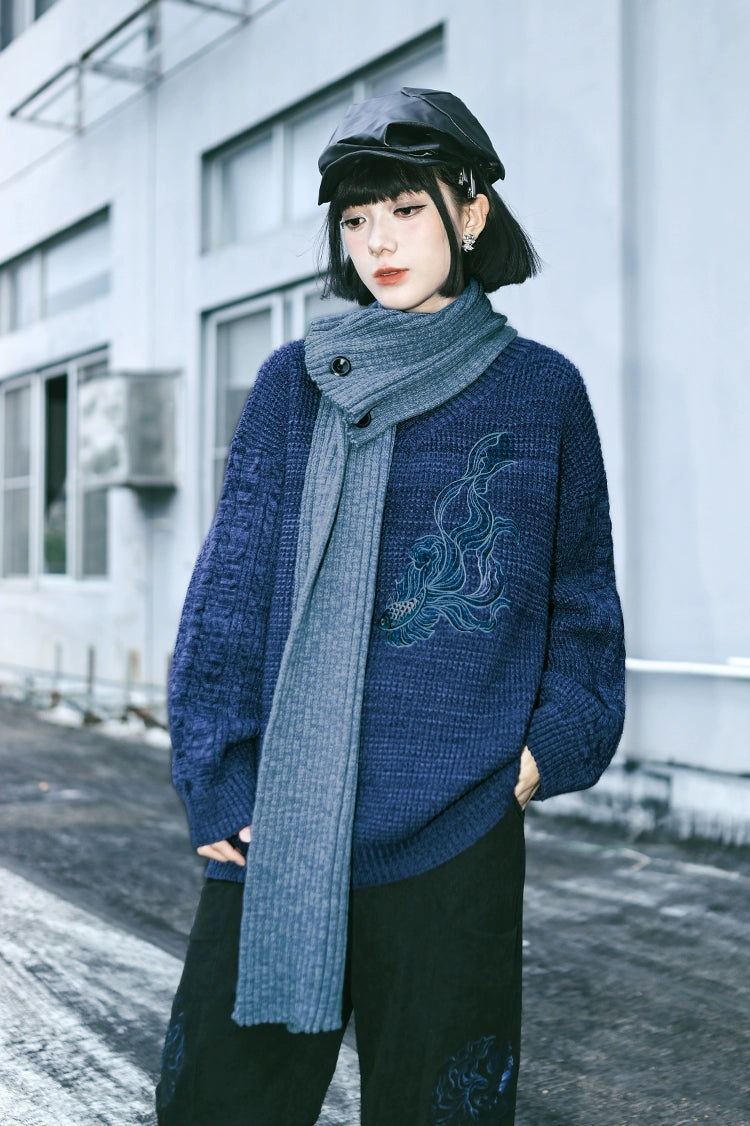 モードルーズデザインニット