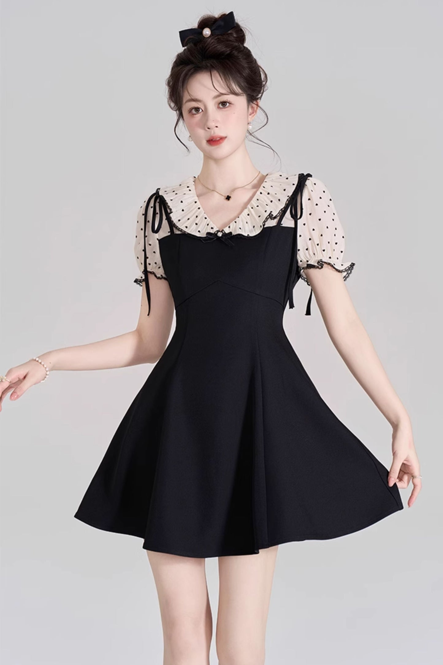 カレッジリボンフレンチワンピース