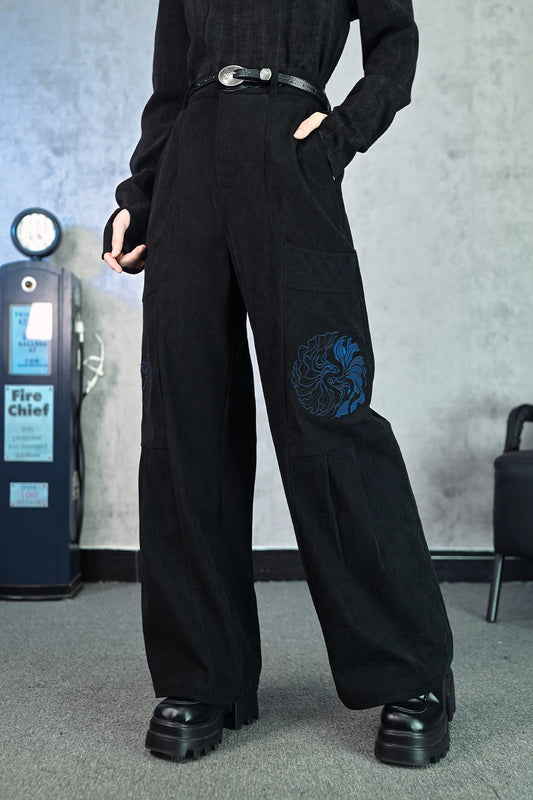 レトロコーデュロイワイドレッグパンツ