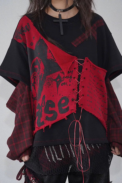 パンクロックパッチワークスウェット