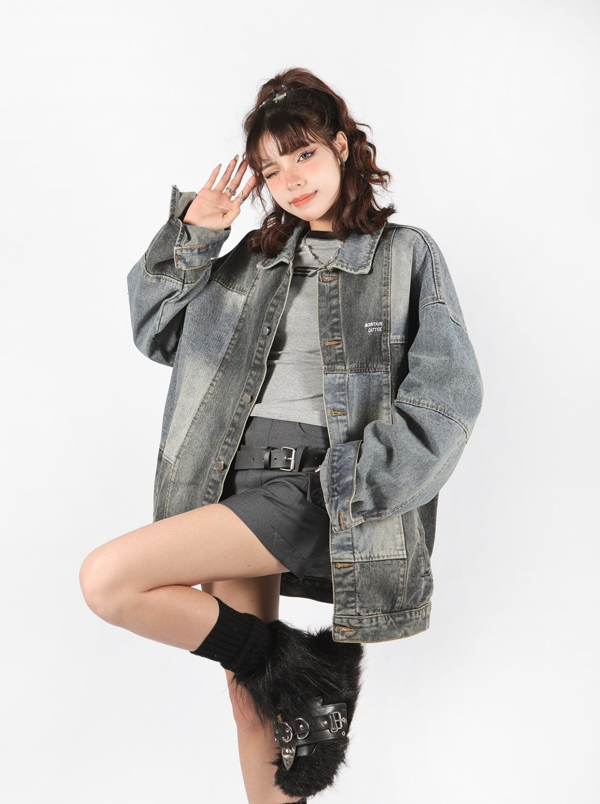 American style wash denim jacket