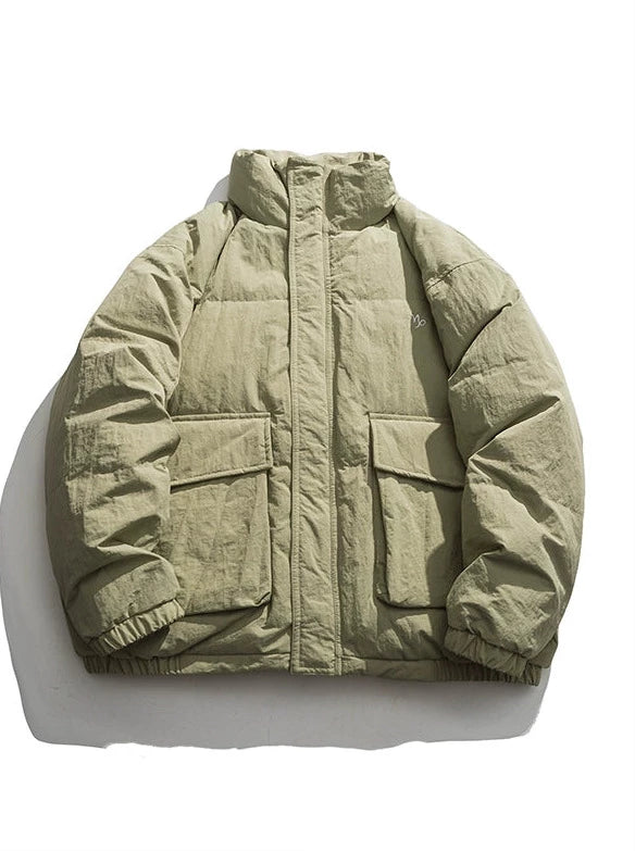 ルーズオーバーサイズダブルポケットダウンジャケット