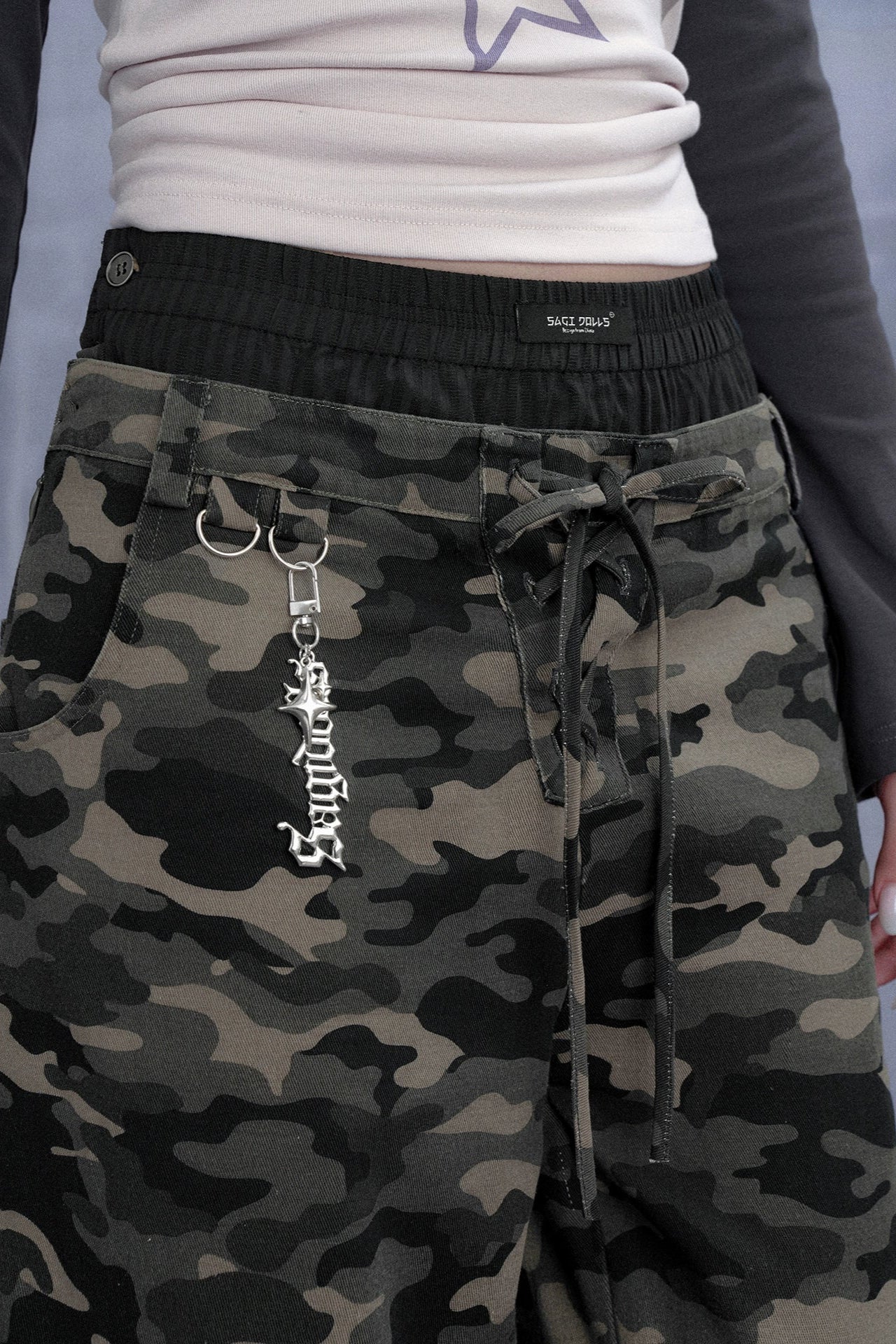 ルーズカモフラージュダブルウエストパンツ