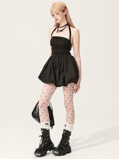 [En vente à 20 heures le 31 mai] Shaoyean a présenté Actress black halterneck dress women's summer puffy skirt