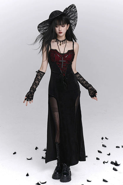 スリットキャミソールドレス＋シアートップス