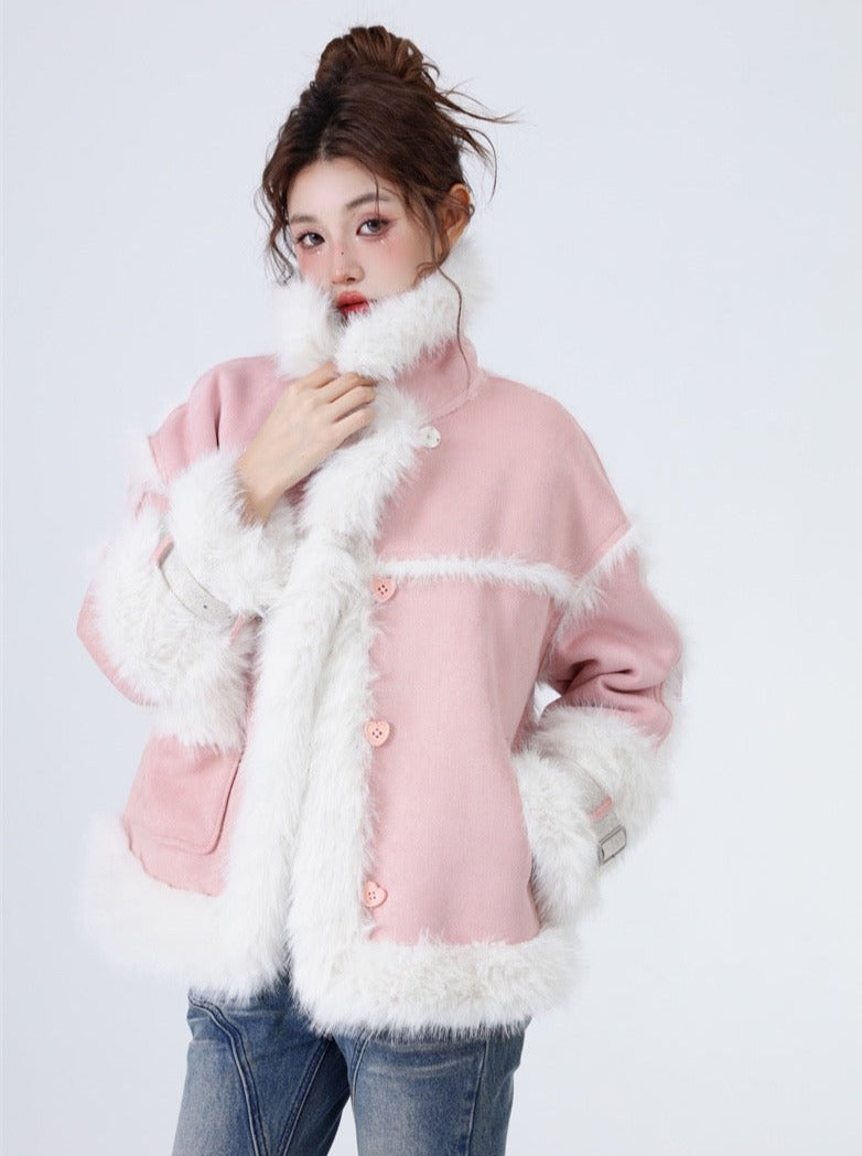 Volume Sweet Fur Velvet Snow Coat