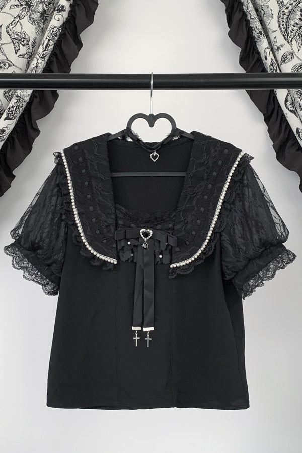[Pre-Order] Lace Sailor Collar Jirai Kei Blouse